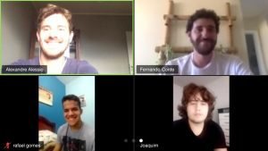 mentoria em formato video chamada com jovens do Projeto Futuro do Rio Doce